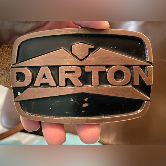 Darton Archery CrossBow Compound Bow Hunter Brass Vintage Belt Buckle/Belt - Picture 3 of 6